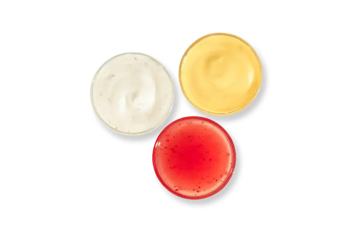 "Small container of salad dressing"