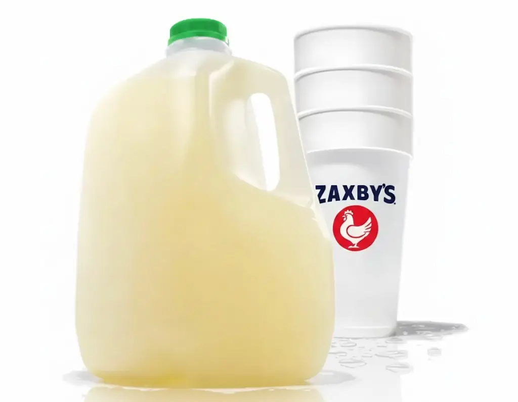 One gallon jug of fresh Zaxby's lemonade for family sharing