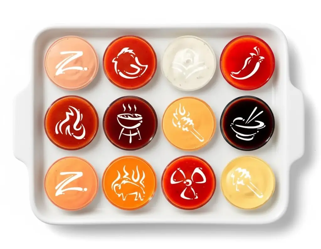 Sauce Sampler - variety pack of gourmet hot sauces and condiments in small tasting bottles"