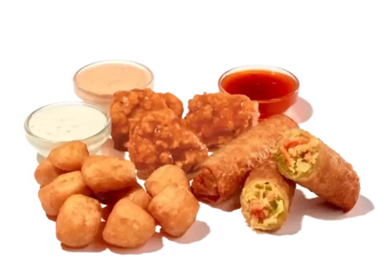 Zaxby's Zappetizer Trio platter with three different appetizers arranged on a serving plate for sharing