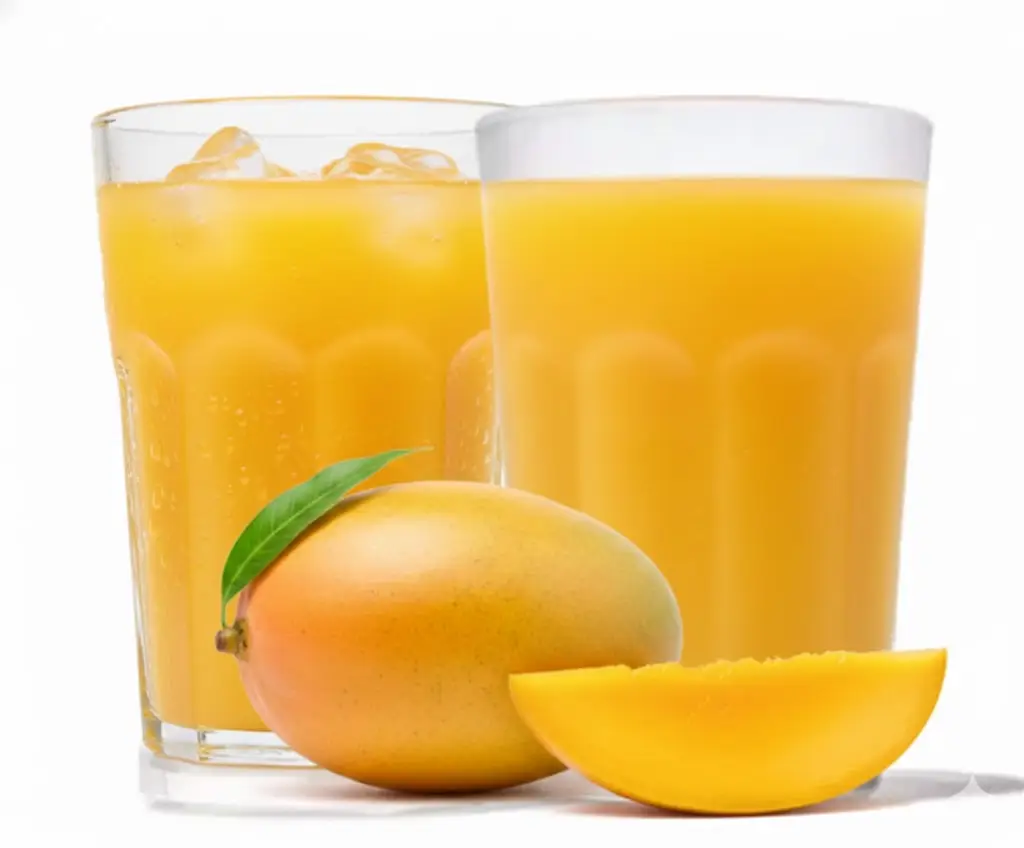 Smooth and tropical mango juice made from ripe, succulent mangoes for a naturally sweet and refreshing experience"